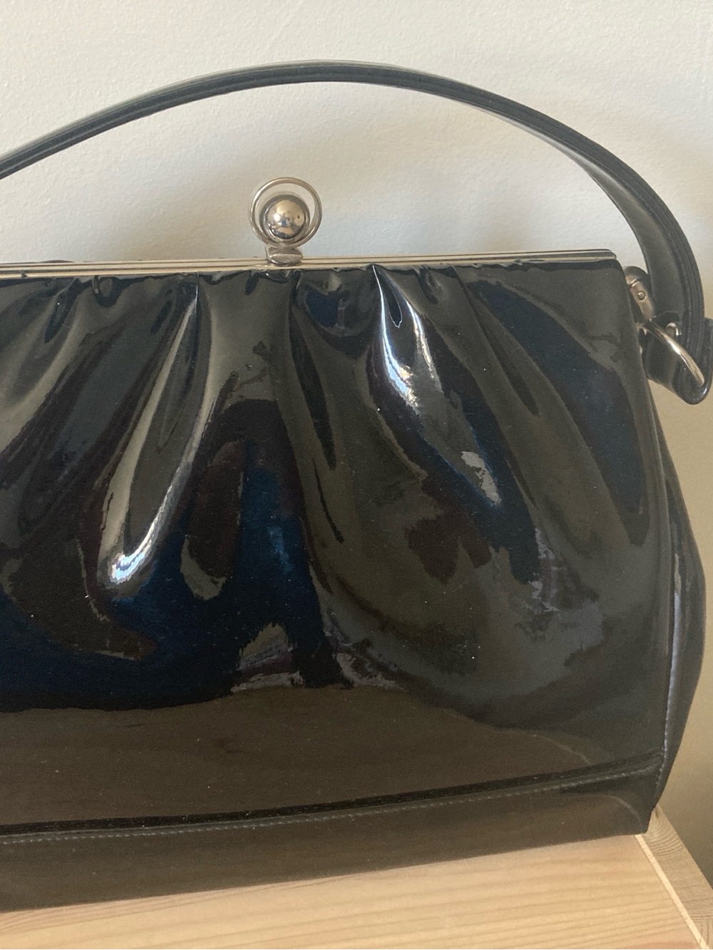 Black Patent Shoulder Bag